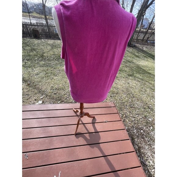 Quacker Factory Womens Pink Sleeveless Zip-Up Vest With Rhinestone Details Size - Picture 12 of 13